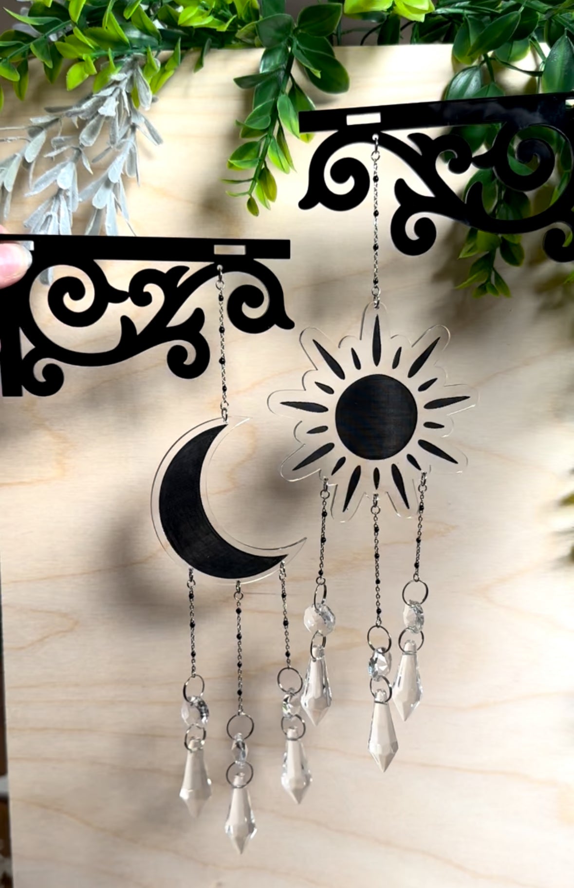 Sun and Moon Suncatcher Corner Hanger
