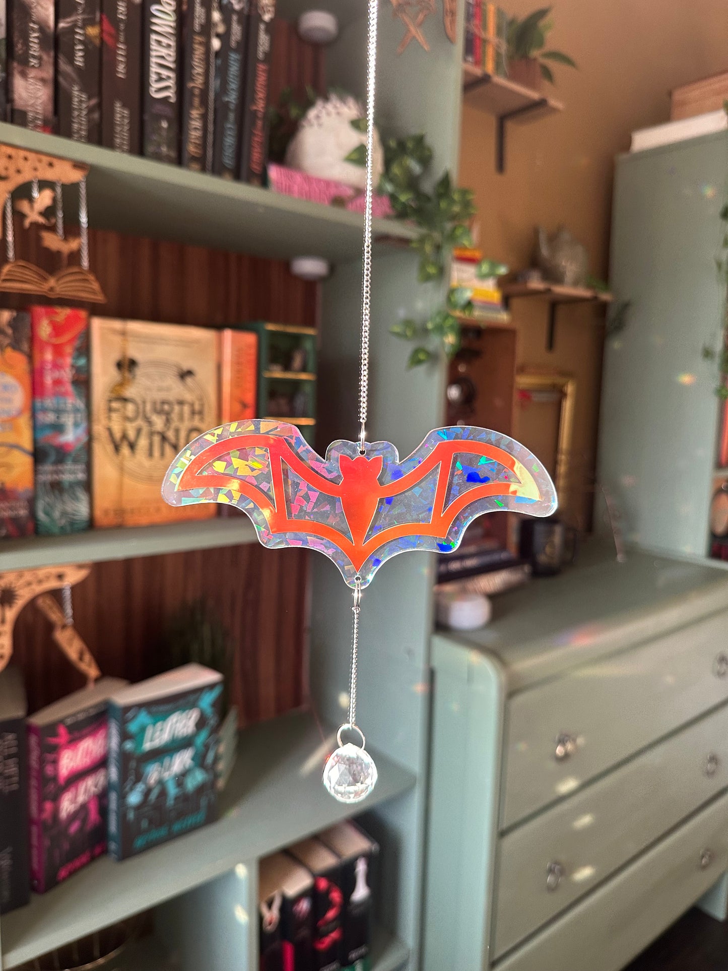 Iridescent Holographic Bat Suncatcher