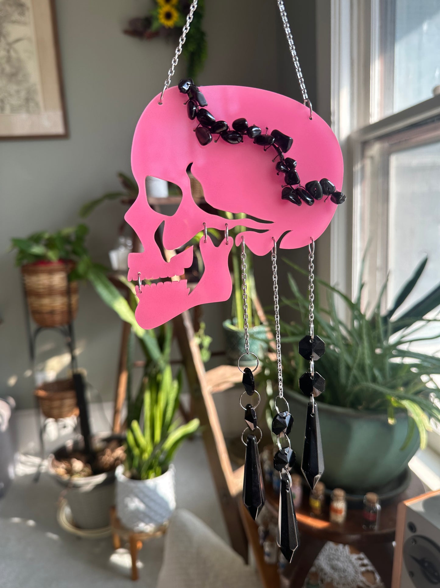 Glow In The Dark Skull Suncatcher/Wall Hanging