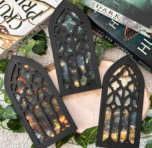 Window Arch Bookshelf Decor - Fantasy/Magical Image