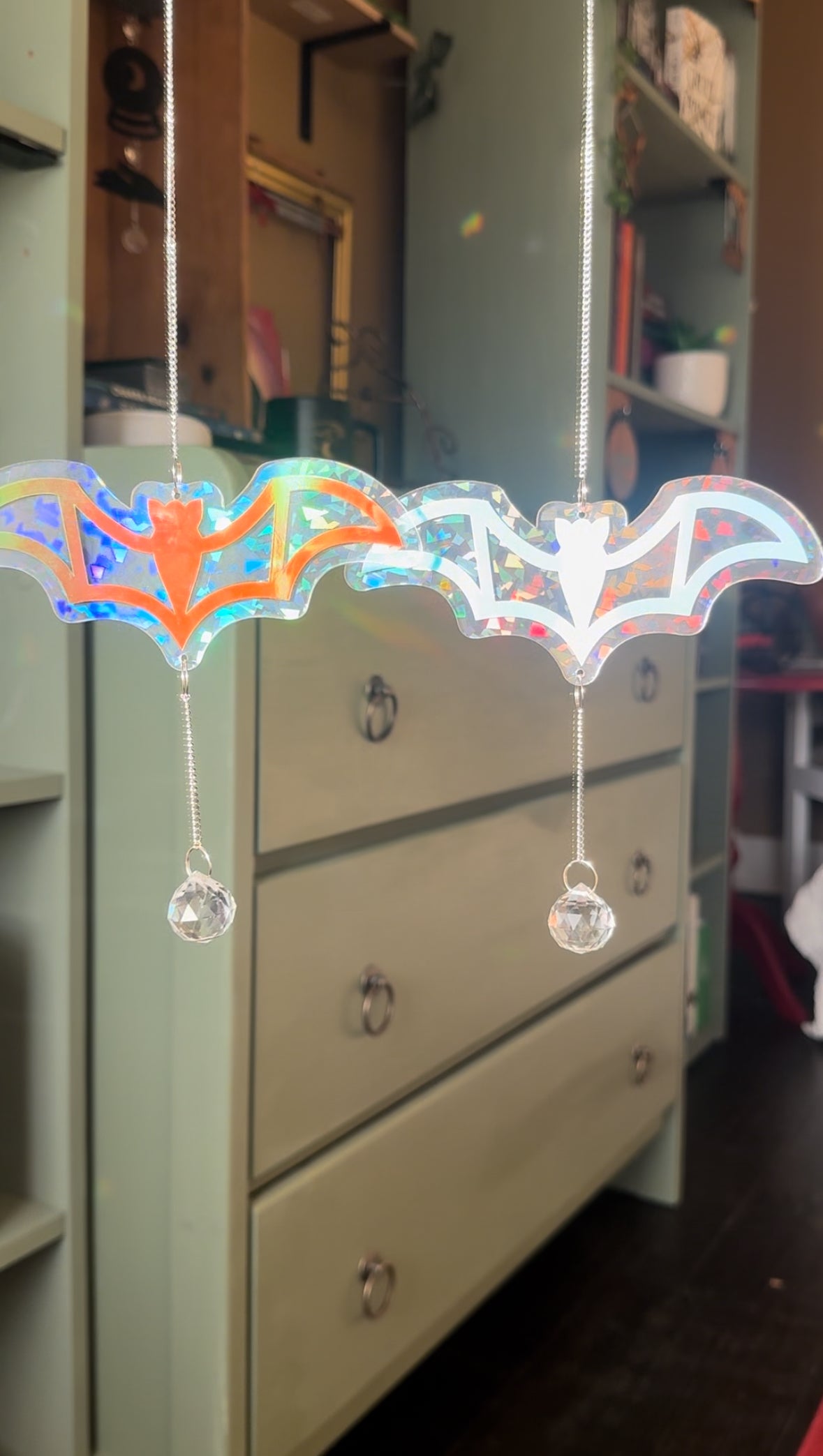 Iridescent Holographic Bat Suncatcher