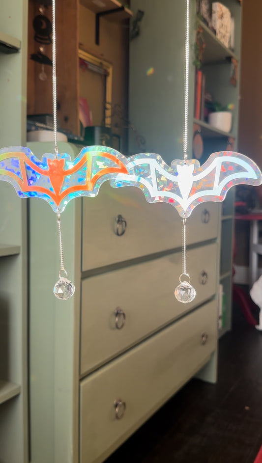 Iridescent Holographic Bat Suncatcher