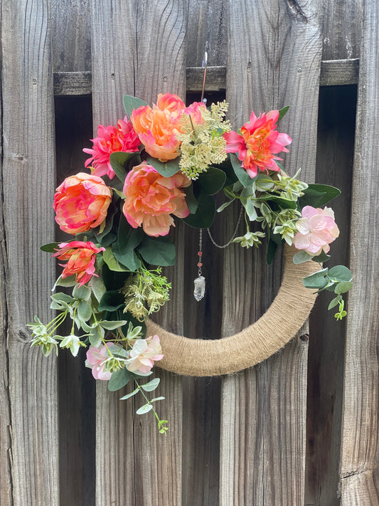 Peony & Dahlia Floral Wreath