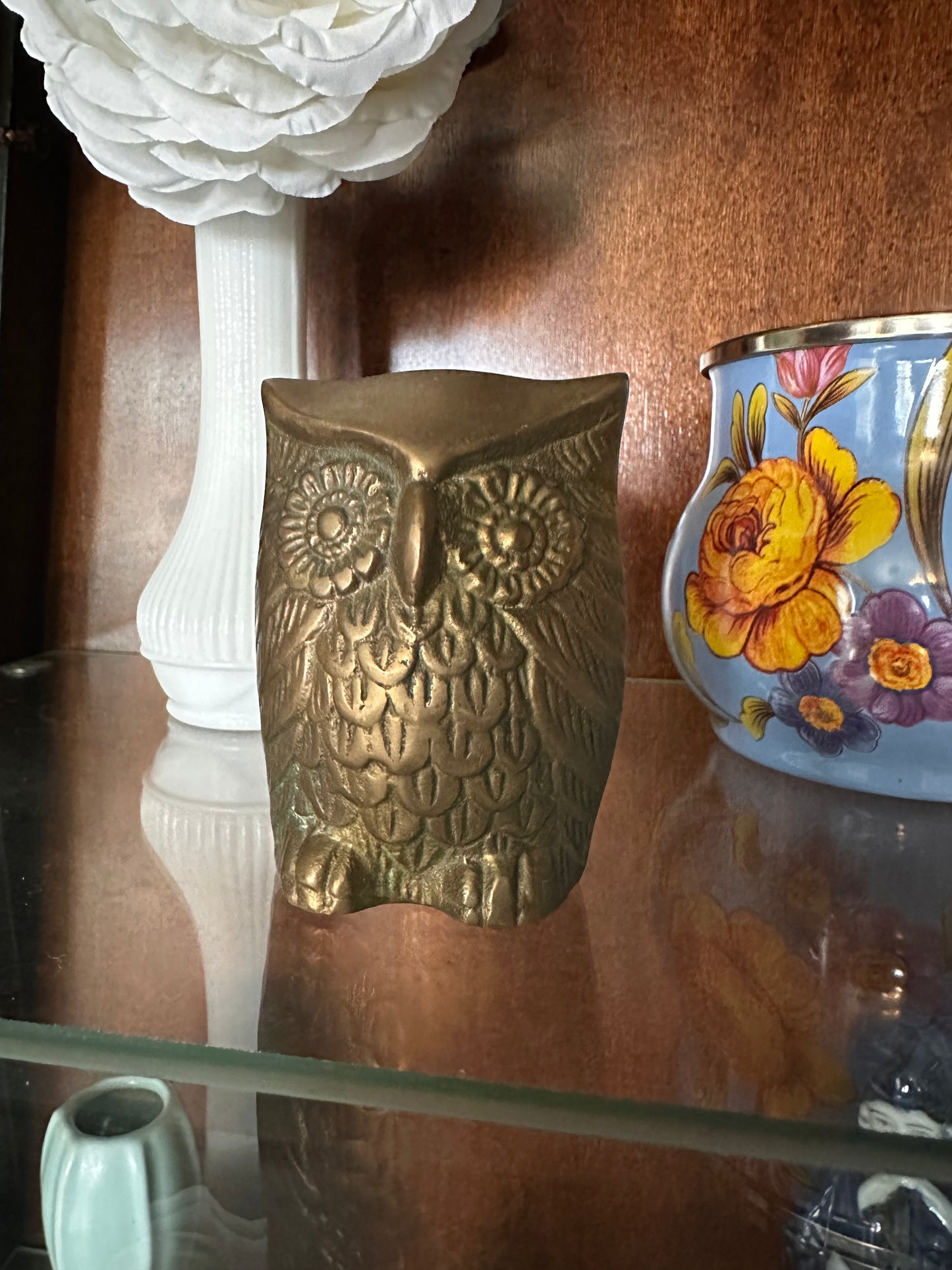Vintage brass owl figurine