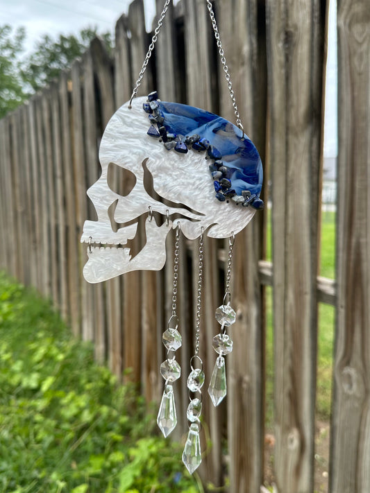 Blue Haze Skull Suncatcher/Wall Hanging