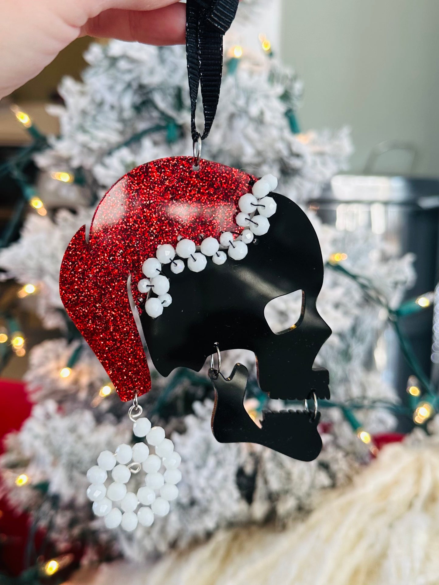 Santa Skull Ornament