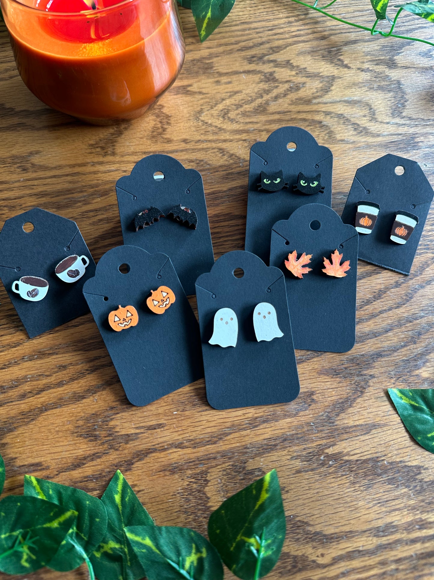 (CLEARANCE) Halloween/Fall Vibes Wooden Studs