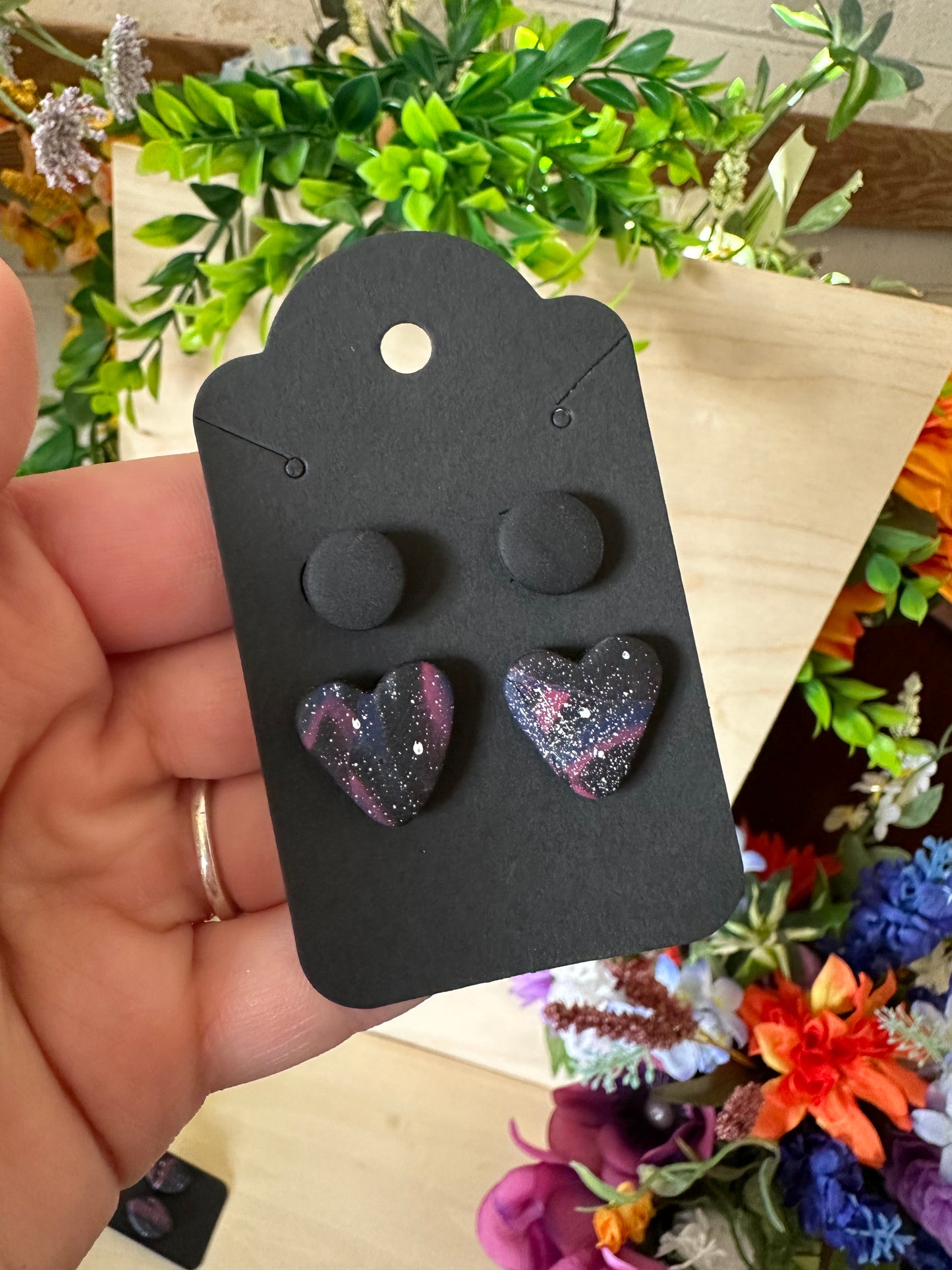 Galaxy inspired Clay Earrings