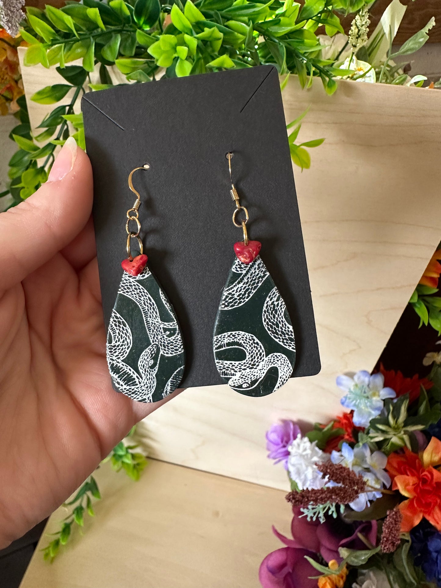 Snake Clay Earrings