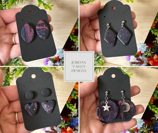 Galaxy inspired Clay Earrings