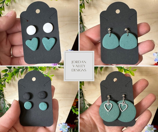 Teal Stone Clay Earrings